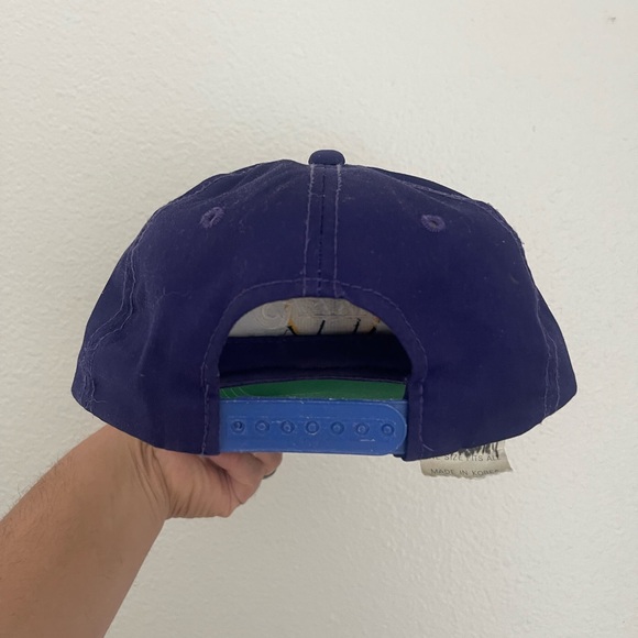 Vintage 90s Los Angeles Lakers G-Cap Snapback Hat Purple - Picture 4 of 7